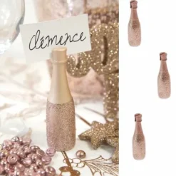Porte Nom Bouteille De Champagne Rose Gold X 3 Pi Ces