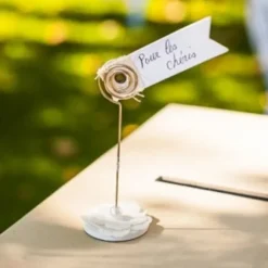 Porte Nom Fleur Jute Dentelle