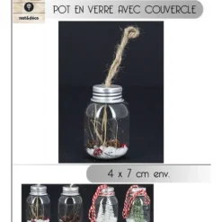Pot En Verre Déco De Noel Avec Couvercle