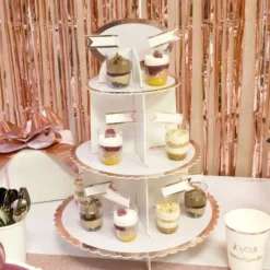 Pr Sentoir 3 Etages En Carton Rose Gold