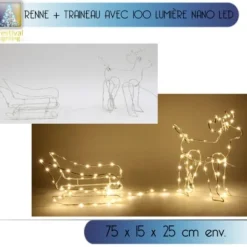 Renne Lumineux 100 Nano Led Blanc Chaud