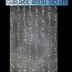 Rideau Lumineux De Noel 320 Led Blanc Effet Goutte D'Eau