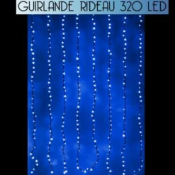 Rideau Lumineux De Noel 320 Led Bleu Effet Goutte D'Eau