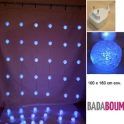 Rideau Lumineux De Noel Boules 64 Led Bleu