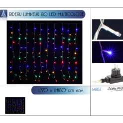 Rideau Lumineux Pas Cher 180 Led Multicolore