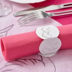 Rond De Serviette En Carton Colombe X 10 Pi Ces