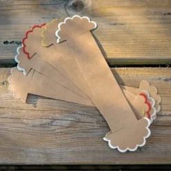 Rond De Serviette Kraft Paillet Blanc X 8 Pi Ces