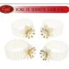 Rond De Serviette Mariage Fleur X 4 Pi Ces