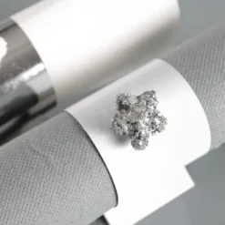 Rond De Serviette Noir En Carton X 6 Pi Ces