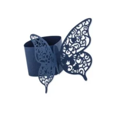 Rond De Serviette Papillon Bleu Marine X 20 Pi Ces