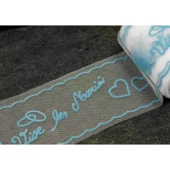 Rouleau De Tulle Floqu Vive Les Mari S Turquoise