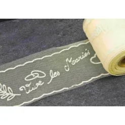 Rouleau De Tulle Floqu Vive Les Mari S Ecru