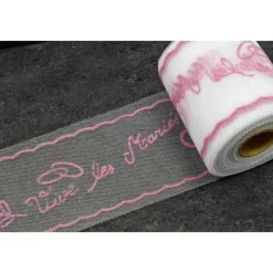 Rouleau De Tulle Floqu Vive Les Mari S Fuschia