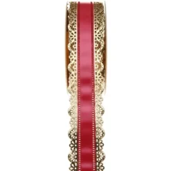 Ruban Charlotte Dentelle Rouge 50Mm X 20 M Tres