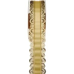 Ruban Charlotte Dentelle Jaune 50Mm X 20 M Tres