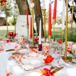 Ruban Effiloch Mousseline Je T'Aime Rouge Et Blanc