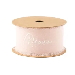 Ruban Effiloch Mousseline Merci Blush Et Or