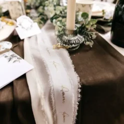 Ruban Effiloch Mousseline Amour Blanc Et Or