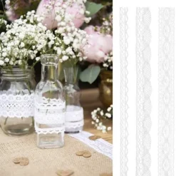 Ruban En Dentelle Blanc Assortis X 3 Pi Ces