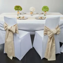 Ruban En Lin 20Cm Pour Noeuds De Chaise Mariage