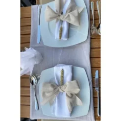 Ruban En Lin Naturel 8Cm X 20M Pas Cher