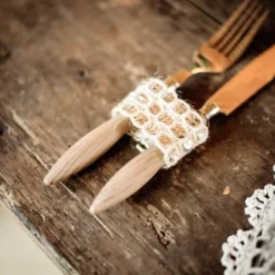 Ruban Mariage Ajour Jute Ivoire Avec Sequins Argent