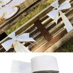 Ruban Mariage 8Cm X 20M En Lin Blanc