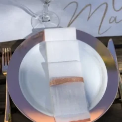 Ruban Mariage 8Cm X 20M En Lin Blanc