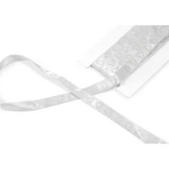 Ruban Satin Blanc Avec Coeur Paillet