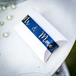 Ruban Satin Bleu Marine Mr Mrs