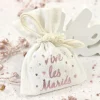 Sac A Dragees Coton Vive Les Mari S Rose Gold X 4