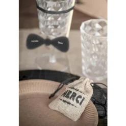 Sac Drag Es Merci En Jute Naturel X 4 Pi Ces