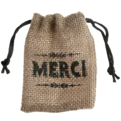Sac Drag Es Merci En Jute Naturel X 4 Pi Ces