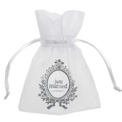 Sac Drag Es Organza Just Married Blanc X10 Pi Ces
