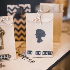 Sachet Kraft Avec Lien Et Etiquette X 6 Pi Ces