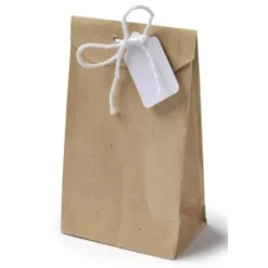 Sachet Kraft Avec Lien Et Etiquette X 6 Pi Ces