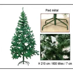 Sapin Vert Neige 210Cm 600 Branches