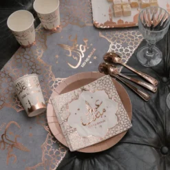 Serviette De Table En Papier Oriental Rose Gold X 20