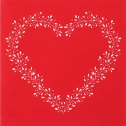 Serviette En Papier Airlaid Liser Coeur Rouge