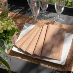 Serviette En Papier Airlaid Pois Rose Gold X 12 Pi Ces