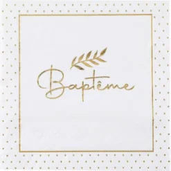 Serviette En Papier Bapt Me Luxe X 20 Pi Ces