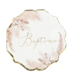 Serviette En Papier Bapt Me Pampas Fleurs De Coton X 16 Pi Ces