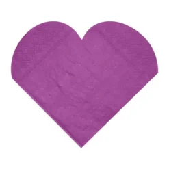 Serviette En Papier Coeur Prune X20
