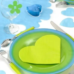 Serviette En Papier Coeur Vert Anis X20