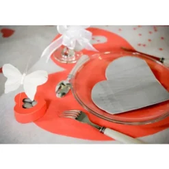 Serviette En Papier Coeur Argent X20