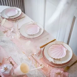 Serviette En Papier Coquillage Blanc Et Or X 16 Pi Ces