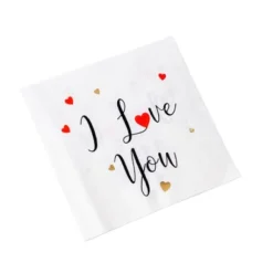 Serviette En Papier I Love You X 16 Pi Ces