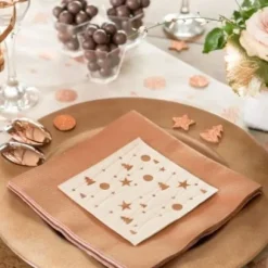 Serviette En Papier Voie Seche Rose Gold X 25 Pi Ces