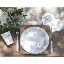 Serviettes Coeur En Papier O Bonheur 33Cm X20 Pi Ces