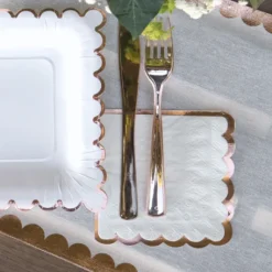 Serviettes En Papier Festonn S Rose Gold 25Cm X20 Pi Ces